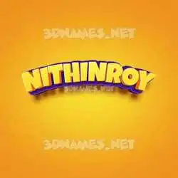 nithinroy in Orange Toon style - 3D name wallpaper