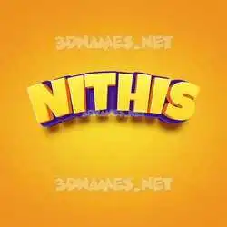 nithis in Orange Toon style - 3D name wallpaper