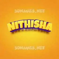 nithisha in Orange Toon style - 3D name wallpaper