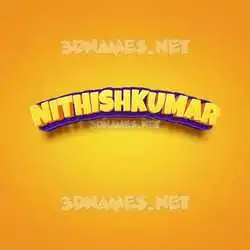 nithishkumar in Orange Toon style - 3D name wallpaper