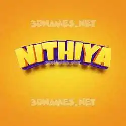 nithiya in Orange Toon style - 3D name wallpaper