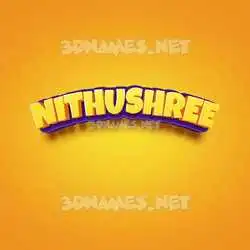 nithushree in Orange Toon style - 3D name wallpaper