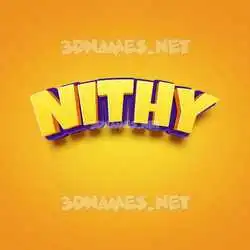 nithy in Orange Toon style - 3D name wallpaper