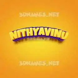 nithyavinu in Orange Toon style - 3D name wallpaper