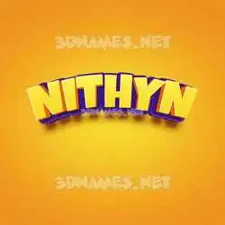 nithyn in Orange Toon style - 3D name wallpaper