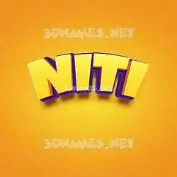 niti in Orange Toon style - 3D name wallpaper