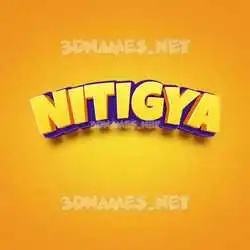 nitigya in Orange Toon style - 3D name wallpaper