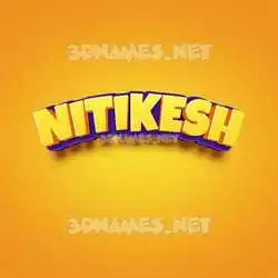 nitikesh in Orange Toon style - 3D name wallpaper