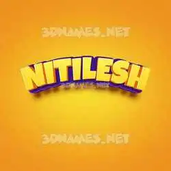 nitilesh in Orange Toon style - 3D name wallpaper