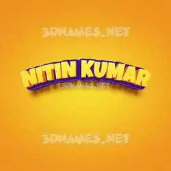 nitin kumar in Orange Toon style - 3D name wallpaper