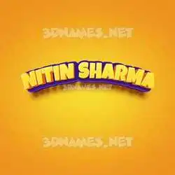 nitin sharma in Orange Toon style - 3D name wallpaper