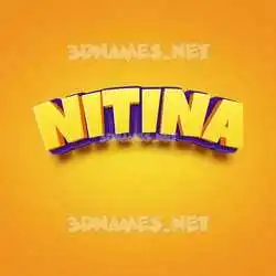 nitina in Orange Toon style - 3D name wallpaper