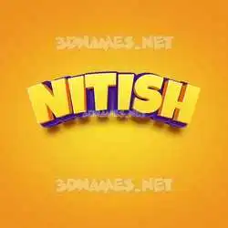 nitish in Orange Toon style - 3D name wallpaper