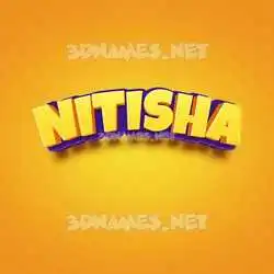 nitisha in Orange Toon style - 3D name wallpaper