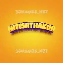 nitishthakur in Orange Toon style - 3D name wallpaper