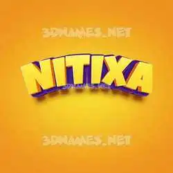 nitixa in Orange Toon style - 3D name wallpaper