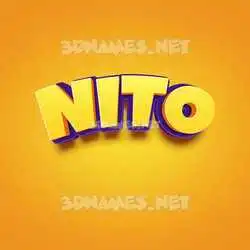 nito in Orange Toon style - 3D name wallpaper