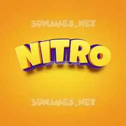 nitro in Orange Toon style - 3D name wallpaper