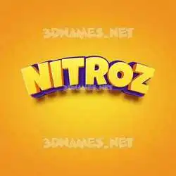 nitroz in Orange Toon style - 3D name wallpaper
