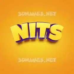 nits in Orange Toon style - 3D name wallpaper