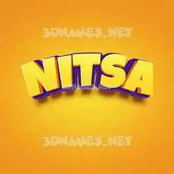 nitsa in Orange Toon style - 3D name wallpaper