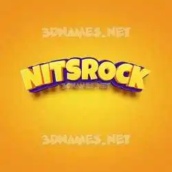 nitsrock in Orange Toon style - 3D name wallpaper