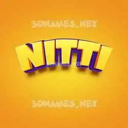 nitti in Orange Toon style - 3D name wallpaper