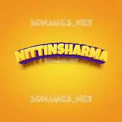 nittinsharma in Orange Toon style - 3D name wallpaper