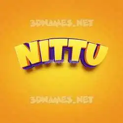 nittu in Orange Toon style - 3D name wallpaper