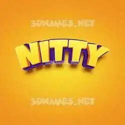 nitty in Orange Toon style - 3D name wallpaper