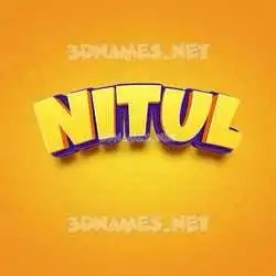 nitul in Orange Toon style - 3D name wallpaper
