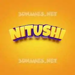 nitushi in Orange Toon style - 3D name wallpaper