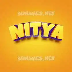 nitya in Orange Toon style - 3D name wallpaper