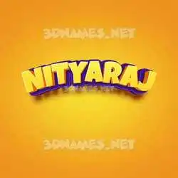 nityaraj in Orange Toon style - 3D name wallpaper