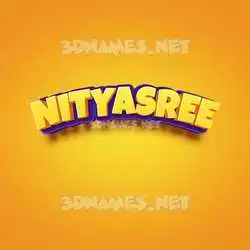nityasree in Orange Toon style - 3D name wallpaper