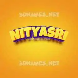 nityasri in Orange Toon style - 3D name wallpaper