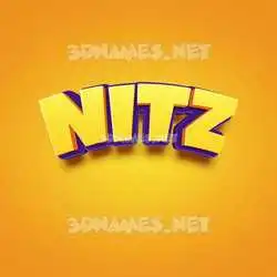 nitz in Orange Toon style - 3D name wallpaper