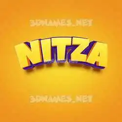 nitza in Orange Toon style - 3D name wallpaper