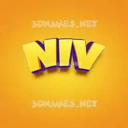 niv in Orange Toon style - 3D name wallpaper