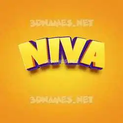 niva in Orange Toon style - 3D name wallpaper
