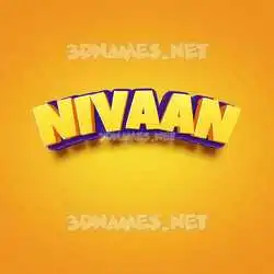nivaan in Orange Toon style - 3D name wallpaper