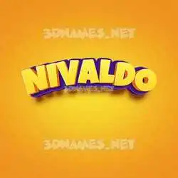 nivaldo in Orange Toon style - 3D name wallpaper