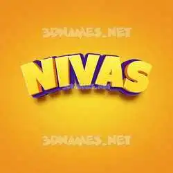 nivas in Orange Toon style - 3D name wallpaper