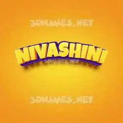 nivashini in Orange Toon style - 3D name wallpaper
