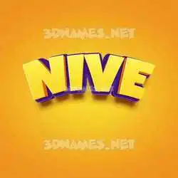 nive in Orange Toon style - 3D name wallpaper