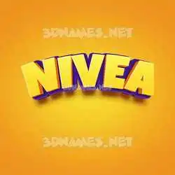 nivea in Orange Toon style - 3D name wallpaper
