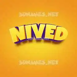 nived in Orange Toon style - 3D name wallpaper