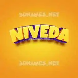 niveda in Orange Toon style - 3D name wallpaper