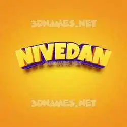 nivedan in Orange Toon style - 3D name wallpaper