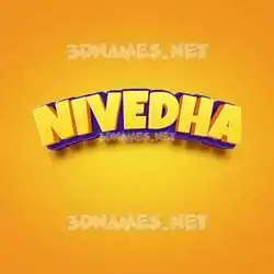 nivedha in Orange Toon style - 3D name wallpaper